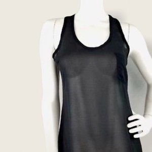 Anthropologie | The Arte By Zenana Black Sheer Racerback Tank Top | Sz M